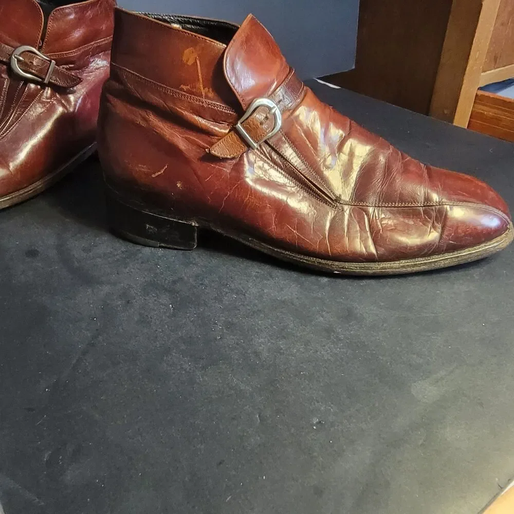 Men's Brown Leather Florsheim Shoes with Buckle - US 8.5 D